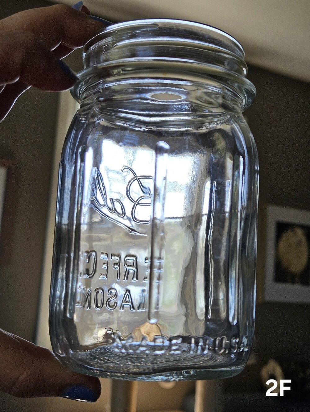 Set Of 4 Vintage BALL Perfect Mason 12 oz Jars Square Ribbed Glass Canning USA - Picture 5 of 16